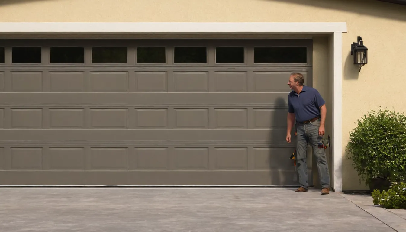 A provider checking garage door tracks for a family in the West Covina area
